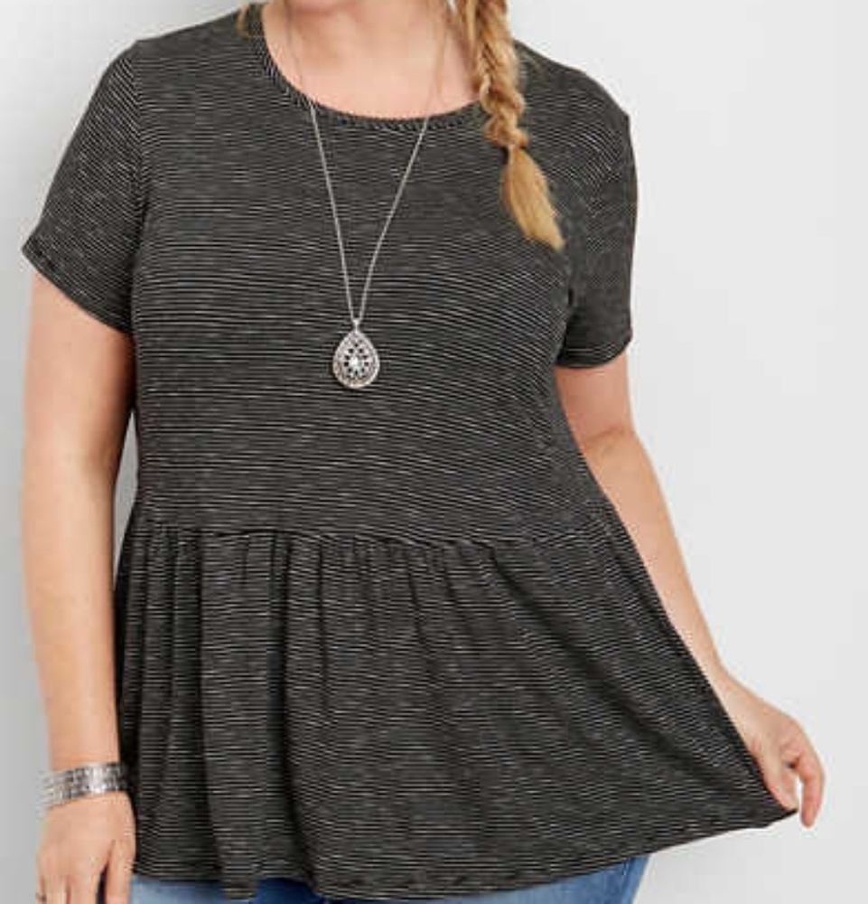 Maurice's Striped Peplum T-Shirt
